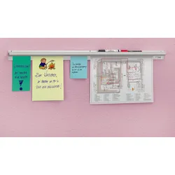 Catch-ball Infoboard Klemmleiste 100 cm selbstklebend, Wandmontage silber