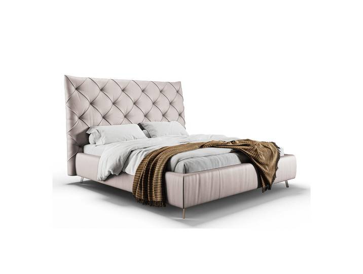 Kawola Polsterbett Anny Hellgrau Leder, 180x200 cm, Schlafzimmer, Bett, Polsterbetten