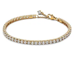 Pandora 561469C01 Funkelndes Tennisarmband Goldfarben, 20 cm