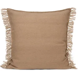 Kelim Kissen 80 x 80 cm sandfarbig mit Fransen
