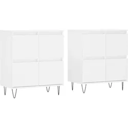 vidaXL Sideboards 2 Stk. Weiß Holzwerkstoff