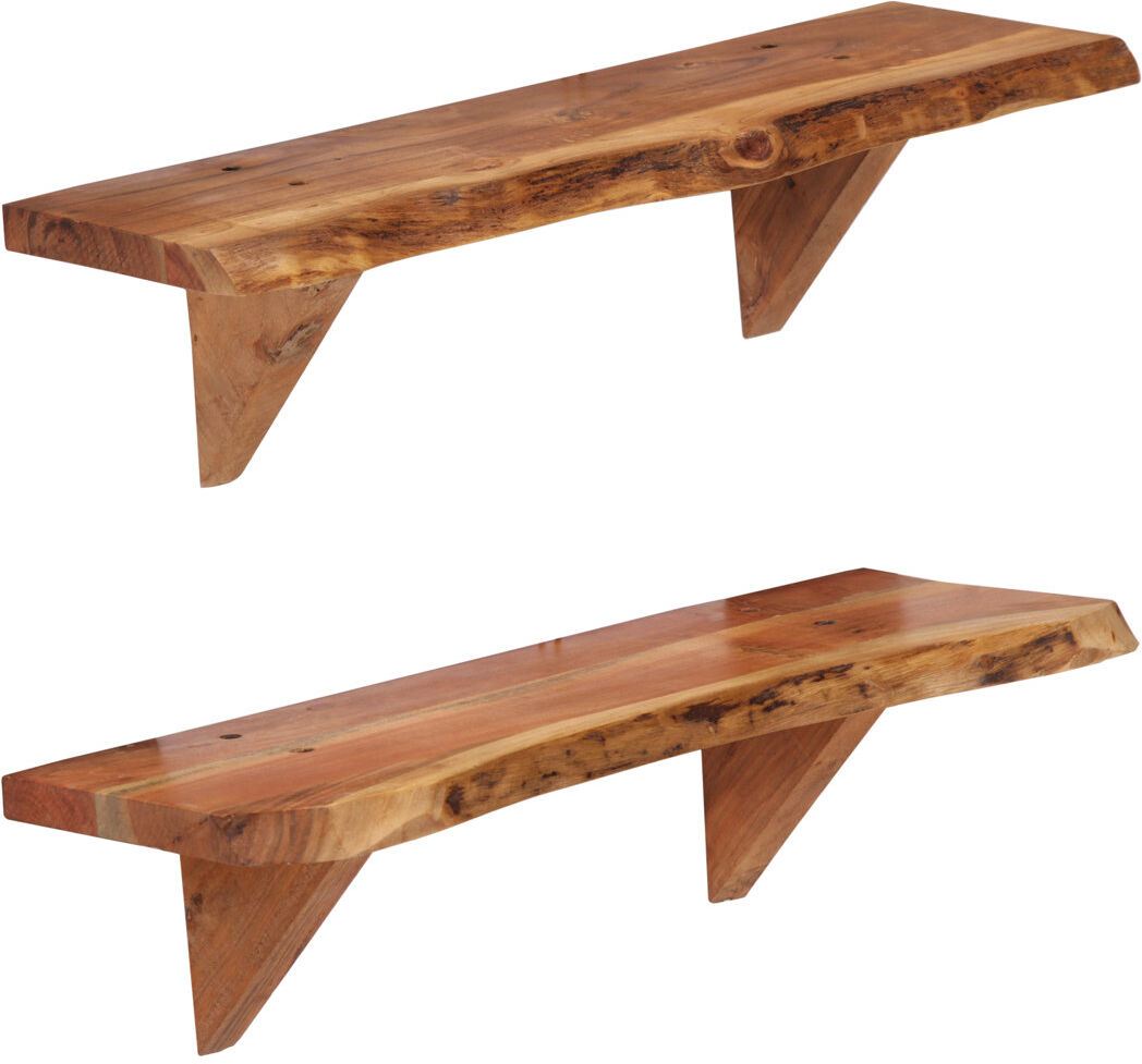 Union Rustic Diego 2 Piece Acacia Solid Wood Floating Shelf Brown 18 H x 60 W x 20 D cm