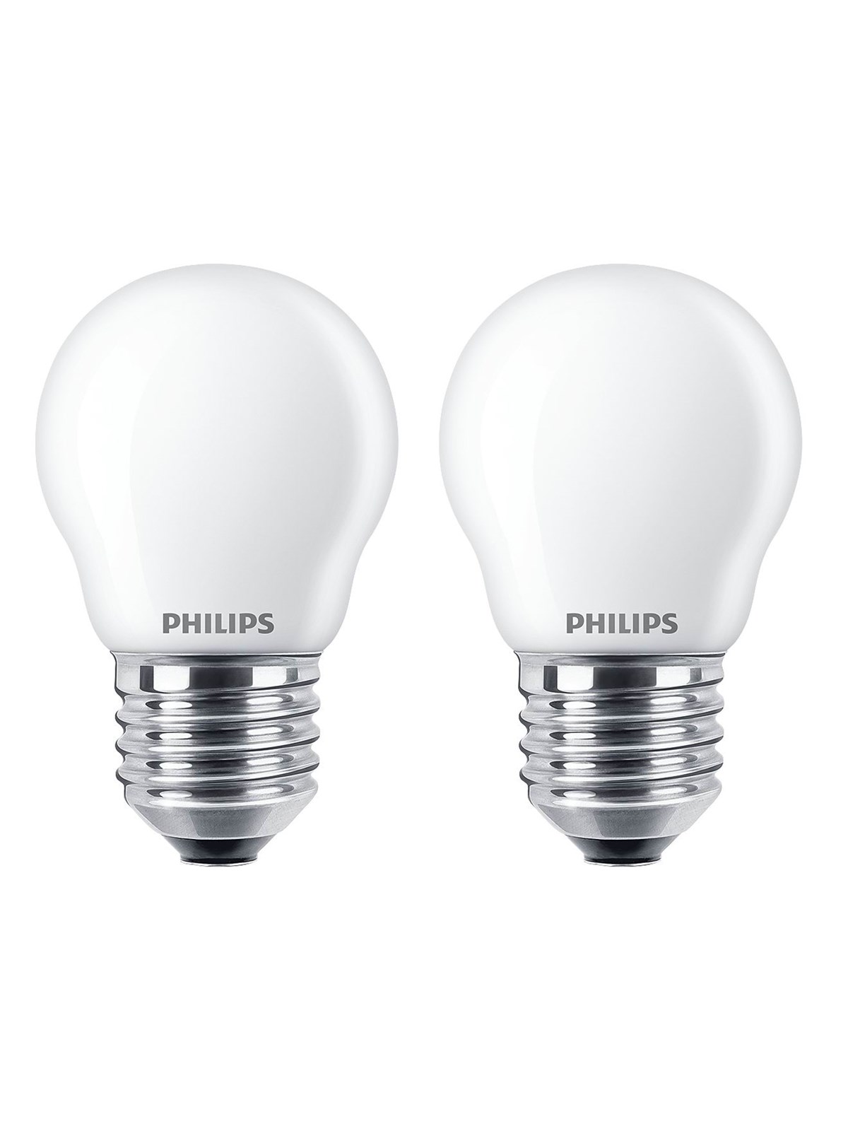 Philips LED-Lampe Classic Mini-ball 2.2W/827 (25W) Frosted 2-pack E27