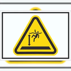 HB-Druck Aufkleber Warnung tiefes Wasser Symbol A0 (841x1189mm)