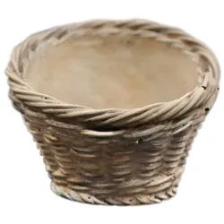 Chic Antique Corte Übertopf mit Flechtmuster, H11,5/D14 cm, natur