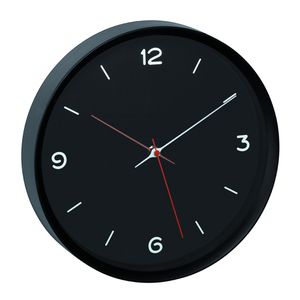 TFA Wanduhr 60.3056.01, Kunststoff, analog, Quarzuhr, Ø 30 cm, schwarz, lautlos
