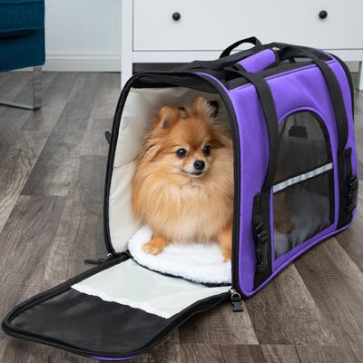 Pet Hub Soft Sided Pet Carrier For Cats And Dogs Red Large