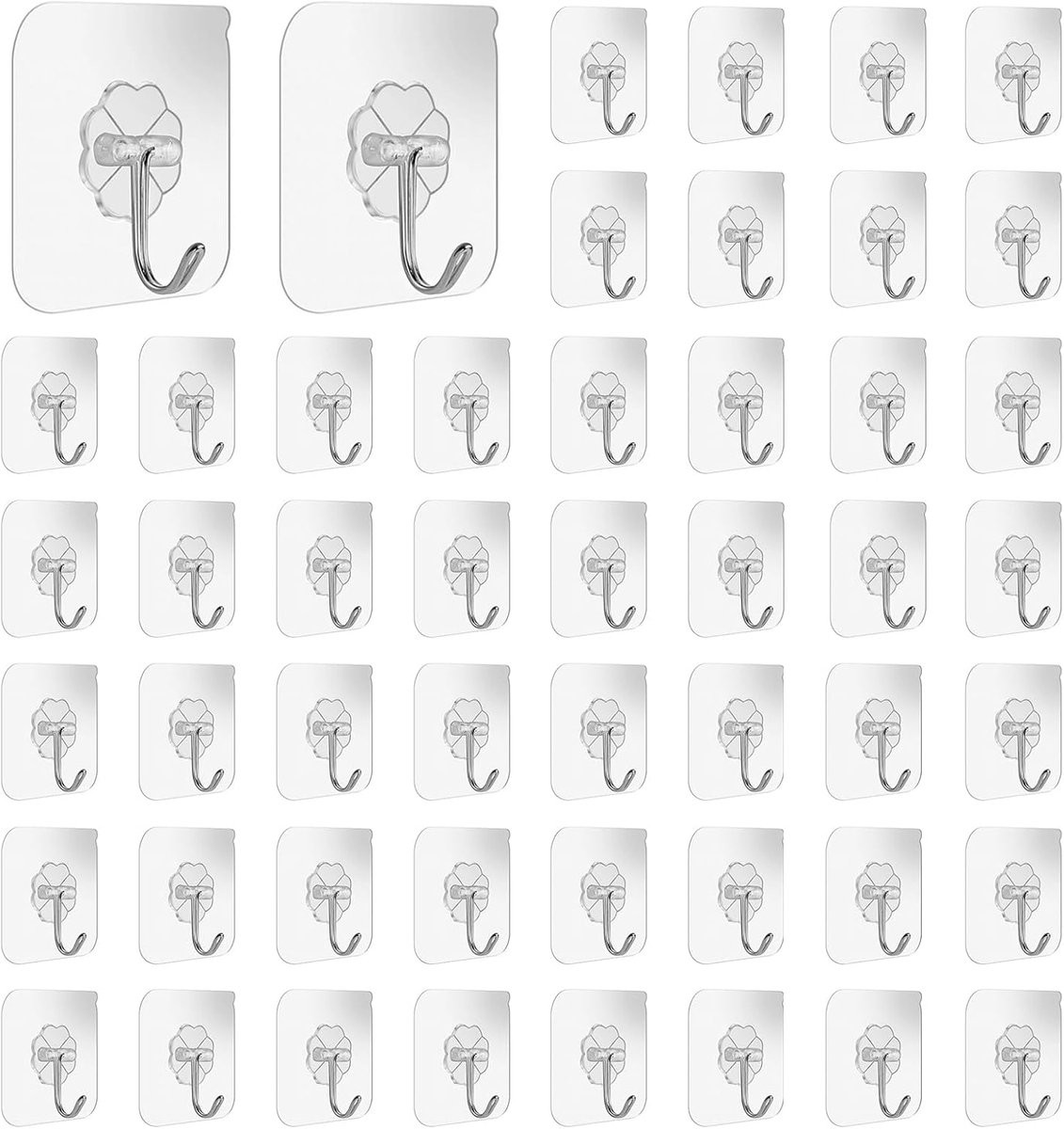 50 stuks zelfklevende haakjes extra sterk voor badkamer en keuken