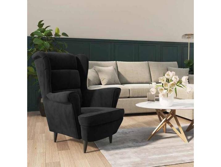 SALE 2026  Fauteuil Chaise de relaxation Noir - Fauteuil noir velours PRO923441747