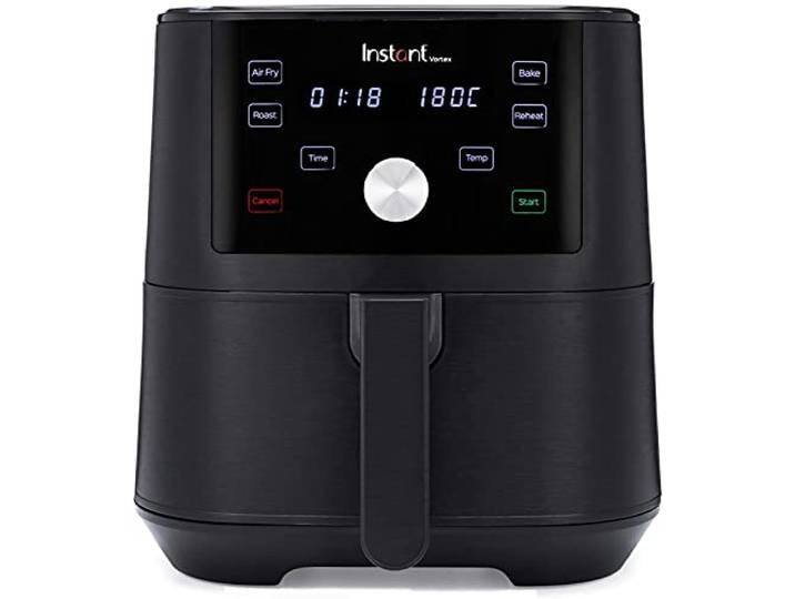 Instant Pot Brands Vortex 4-in-1-Heißluftfritteuse 1700W 5,7L Minibackofen - Gesundes Heißluft-Frittieren, Backen, Braten und Speisenwärmer, Schwarz