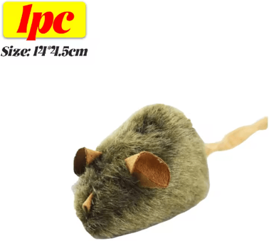 Inspire Picks Interactive Plush Mouse Cat Toy With Realistic Squeaky Design 1pc