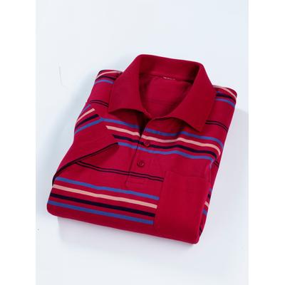Poloshirt CLASSIC "Poloshirt", Herren, Gr. 60/62, rot (kirsche, gestreift), 100% Baumwolle, gemustert, gestreift, mehrfarbig, ohne Ausschnitt, Shirts