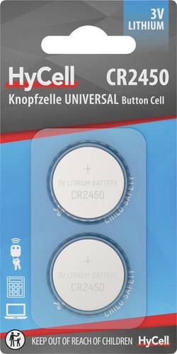 HyCell Knopfzelle CR2450 3V 1 St. Lithium 2er Blister Lithium Knopfzellen CR2450