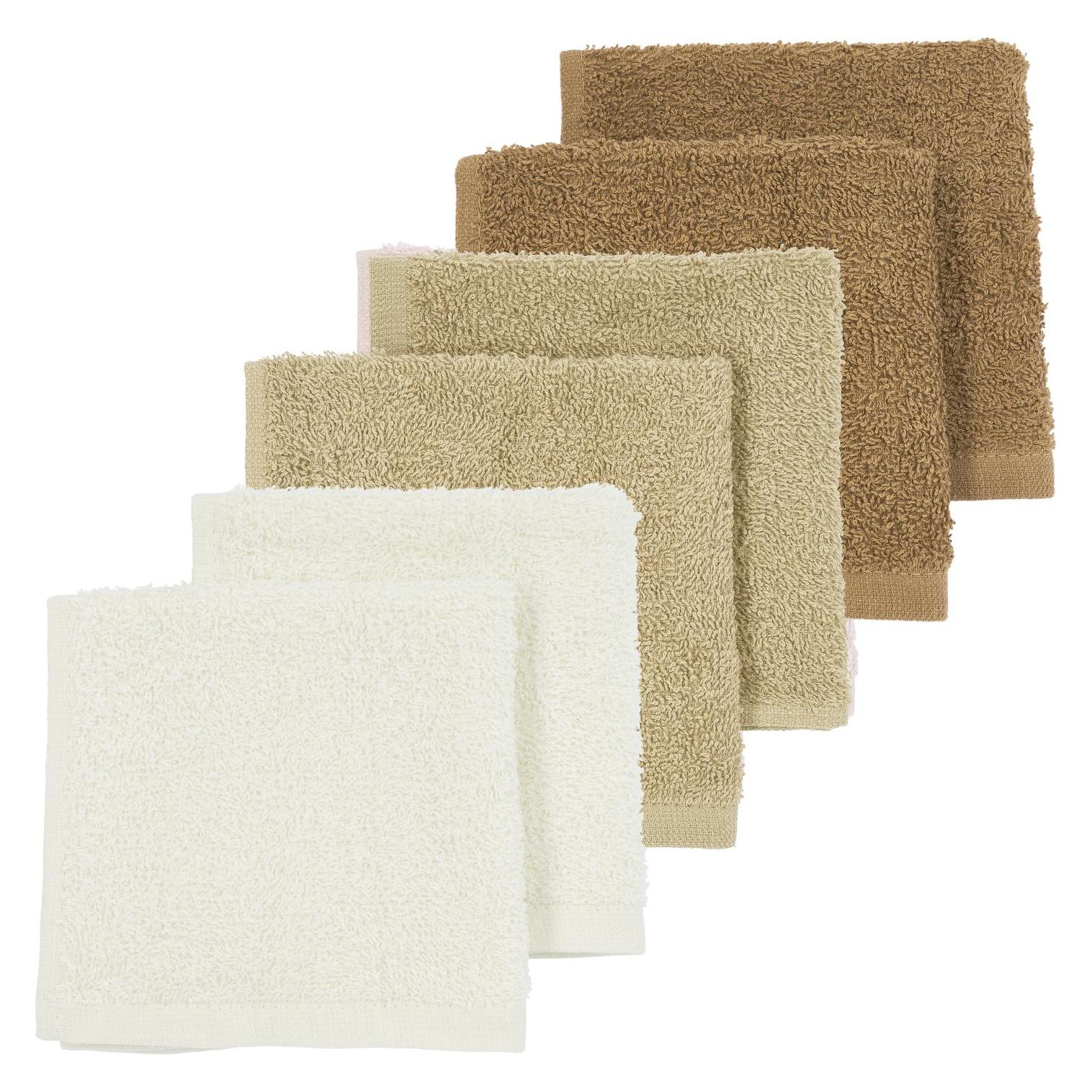 Meyco Spucktücher 30x30 6P basic Frottee offwhite/sand/toffee (30 x 30 cm) (47988020)