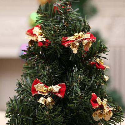 Inspired Deals Mini Christmas Tree Ornaments Plaid Bow Set 2 PCS Cute Holiday Tree Decor flocking