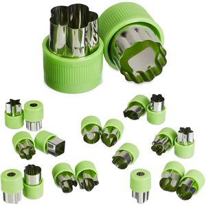 Relaxdays Ausstechformen 10044113, Set, Miniausstecher, aus Edelstahl, mit Griff, verschiedene Formen, 20-teilig