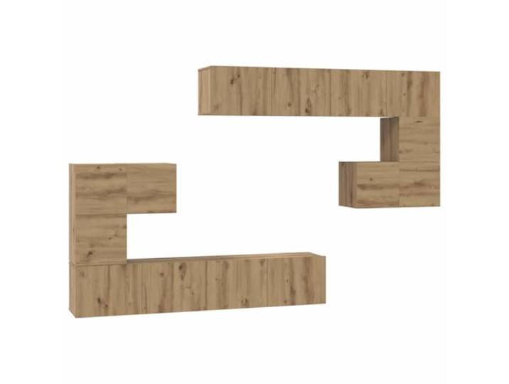 Makastle TV-Wohnwand 4-TLG. Artisan-Eiche Holzwerkstoff