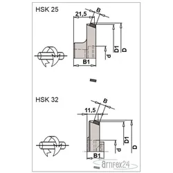 AKE Kantenfasefräser 70X6/23XHSK25 Z4 20° Diamant (PKD) R - 10176531