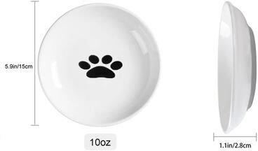 Uplift Picks Anti Tip Porcelain Cat Food Bowl With Silicone Base a (with Gray Silicon)