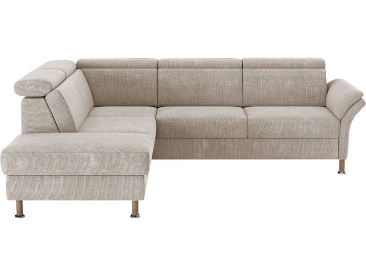 Ecksofa, 100% Polyester, Beige, 259×227 cm, Relaxfunktion, Modern, Home-affaire