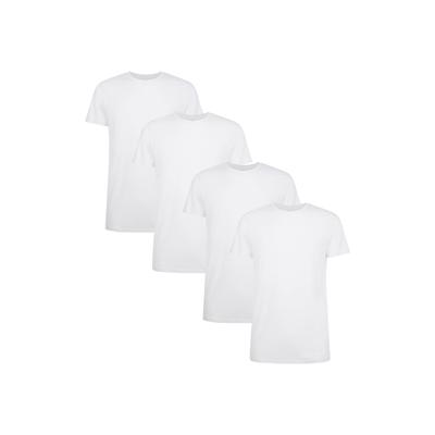 T-Shirt BAMBOO BASICS "T-Shirt RUBEN 4er Pack", Herren, Gr. XL, weiß, Obermaterial: 68% Viskose CV. 28% Baumwolle CO. 4% Elasthan EL., Shirts T-Shirt