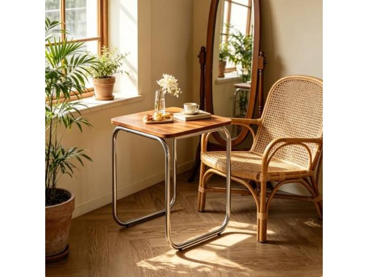 EBOYNSowAprr Rechteckiger Couchtisch, Stabiler Holz Niedriger Teetisch Minimalistisches Wohnzimmermöbel, Geeignet, Schlafzimmer & Einrichtung kleiner Räume(Walnut,21.7x18.9x22.0 in)