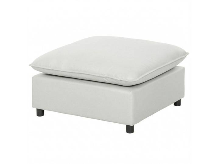 LIA Repose pied salon carré ottoman avec pieds en plastique pouf salon pour chambre à coucher entrée 75x75x40 cm gris