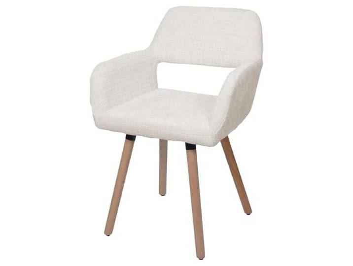 Mendler Esszimmerstuhl HWC-A50 II Holz Chenille - Creme