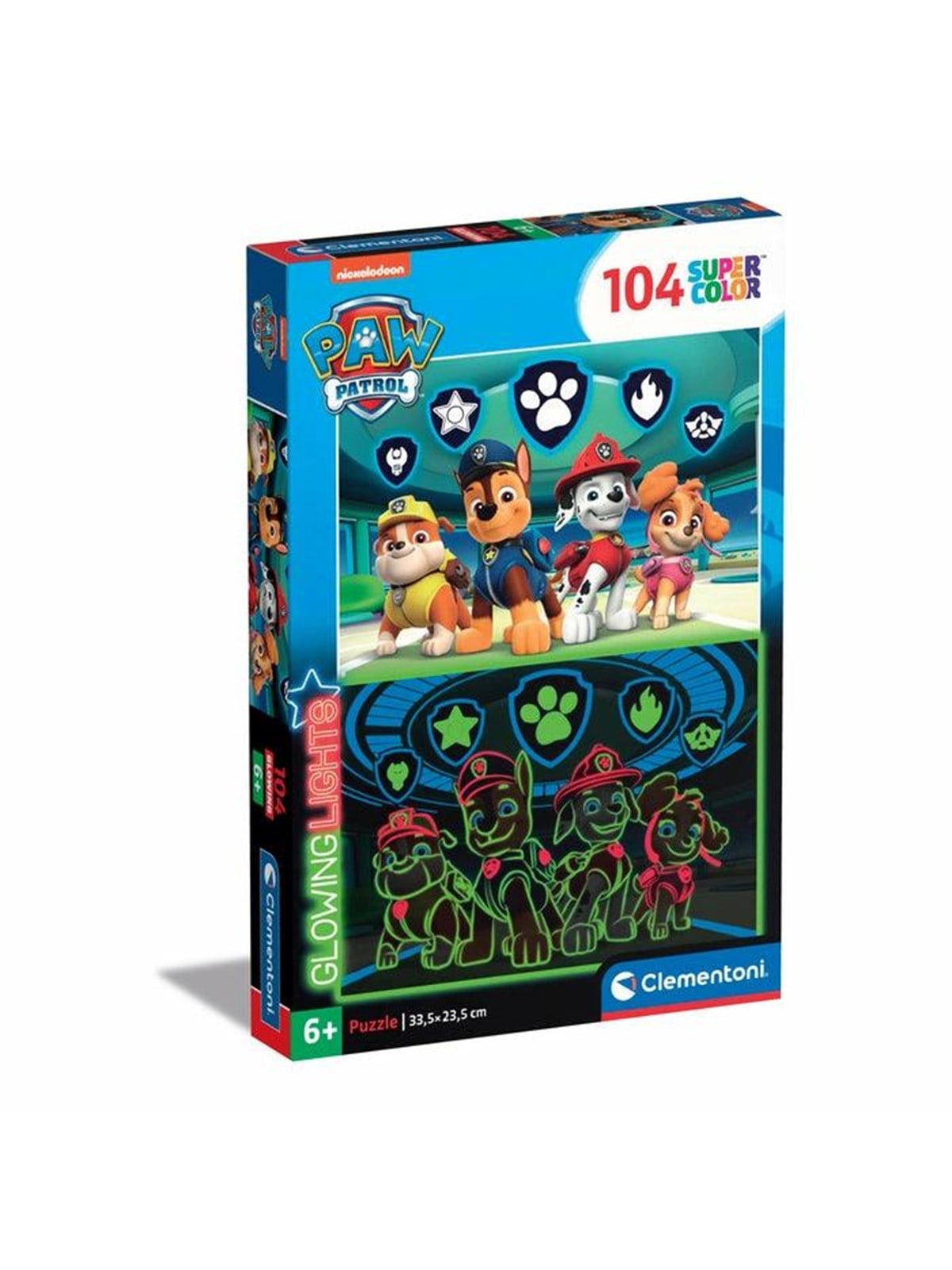 Clementoni Puzzle, Paw Patrol - Leuchtend, 104 Teile 2D Puzzles