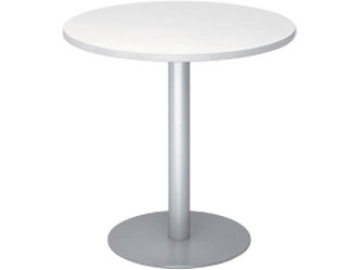 Hammerbacher Säulentisch Weiß 800 x 745 mm Mit Aufbau