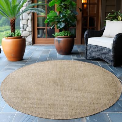Outdoorteppich AYYILDIZ TEPPICHE "GIZA 1410, auch als Läufer und Rund", beige, H:3mm Ø:120cm, Polypropylen, Teppiche, Outdoorteppich, Läufer, In- und Outdoor, Wetterfest, Wasserabweisend, robust