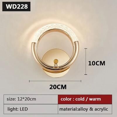 Uplift Picks Modern Nordic LED Wall Sconce Iron Acrylic Bedroom Light c warm White (2700 3500k)
