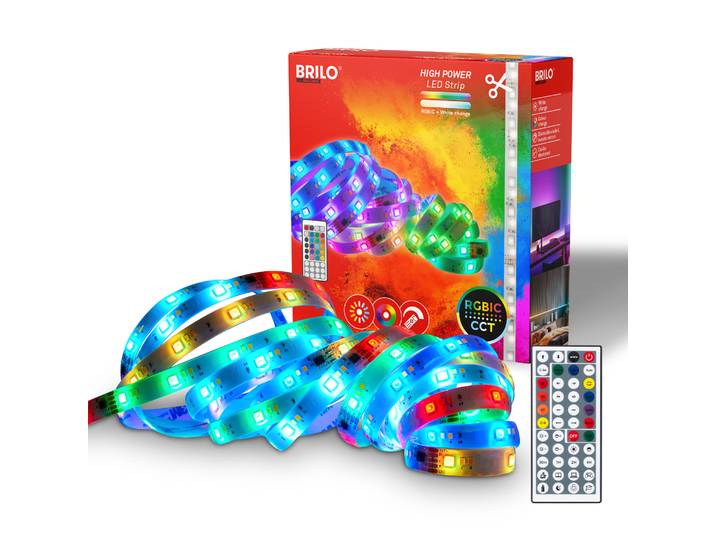 BRILONER LEUCHTEN LED Stripe RGBIC 2354156 , weiß, Gesamtlänge 5m, Lichterketten, LED Stripe