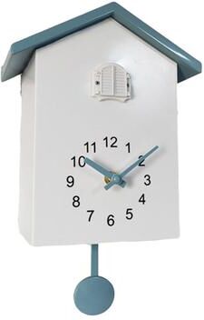 Daily Discovery Charming Birdhouse Cuckoo Clock Battery Powered Decorative Wall Clock white Grey