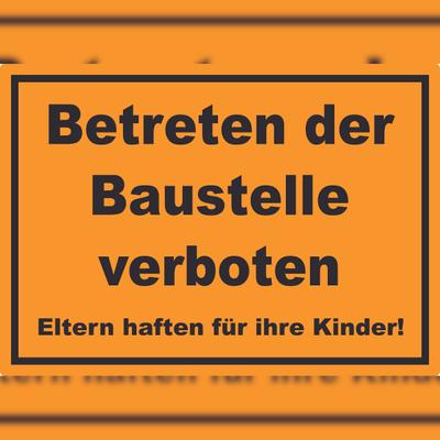HB-Druck Betreten der Baustelle Aufkleber schwarz-orange A5 (148x210mm)