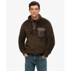 Superdry für Herren. M2014258A Fleece Hochflor Fleece Half Zip braun (S), Lässig, Polyester