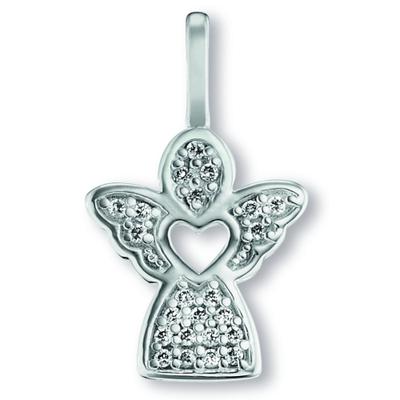 Kettenanhänger ONE ELEMENT "Zirkonia Engel Anhänger aus 925 Silber", silber, Schmuckanhänger, Mädchen, Silber 925 (Sterlingsilber), Kettenanhänger, Persönlicher Akzent – schlicht, modern, aussagekräftig