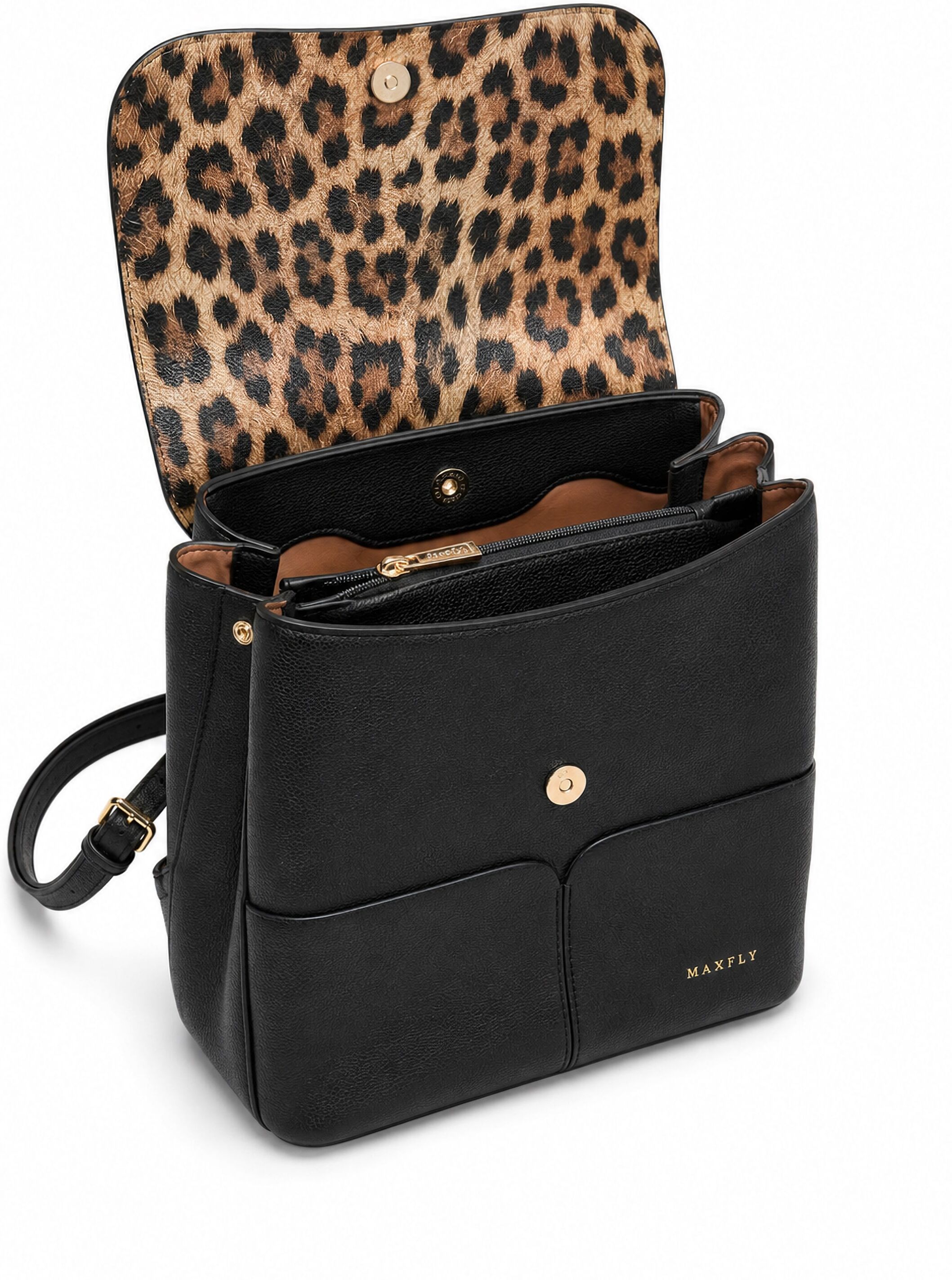 Rucksack "Leo", Damen, Gr. B/H/T: 28cm x 30cm x 11cm, schwarz, 100% Polyurethan, COLLEZIONE ALESSANDRO, Rucksäcke Rucksack, mit vielen praktischen Fächern