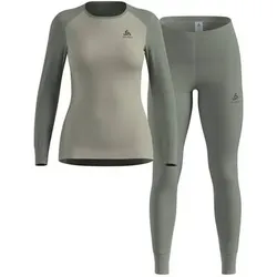 ODLO Damen Funktionsunterwäsche "Active Warm Eco" Set 2-teilig, Größe S in Grau Grau