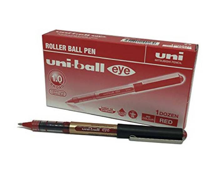 uni-ball UB-150-10 Eye Rollerball Pennen. Premium brede 1,0 mm balpunt voor superglad handschrift, tekening, kunst, ambachten en kleuren. Vervagen en waterbestendig vloeibare Uni Super inkt