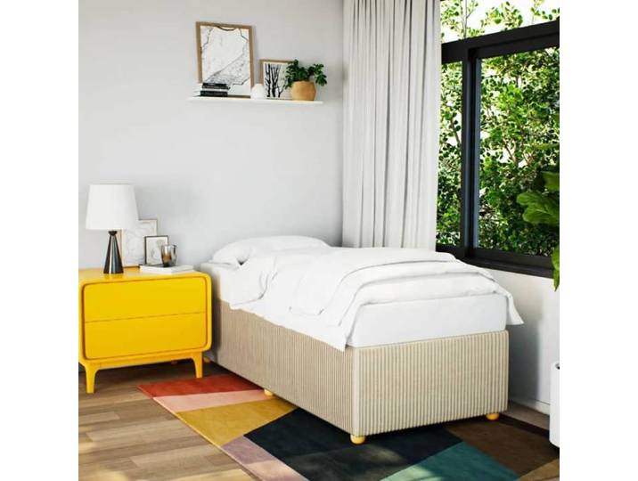 SALE 2025 Structure/Cadre de lit - Lit 1 personne - crème 100x200 cm tissu 39.7 Kg 2520