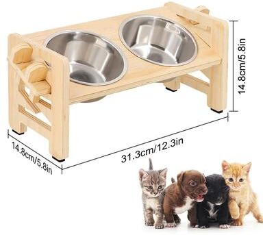 Uplifted Finds 6 Level Height Adjustable Feeder & Spill Mat Set cat Bowls