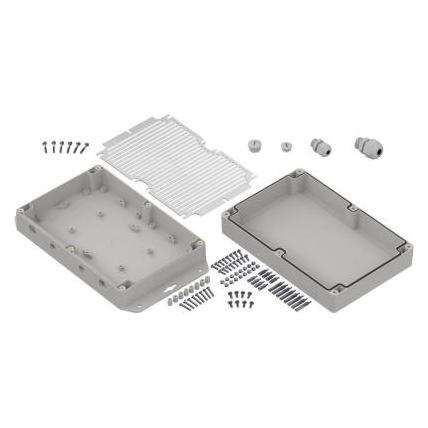 RS PRO Polycarbonat Universal-Gehäuse Hellgrau Auss (IOT.ZPSET2114.1)