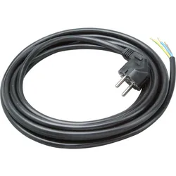 Kopp 147705011 Kunststoff-Zuleitung mit Schutzkontaktstecker, H05VV-F3x1,5mm, 5m, Farbe: schwarz