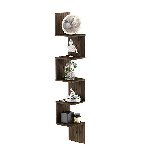 Furinno Wandgemonteerde Hoekplanken, Hout, Espresso