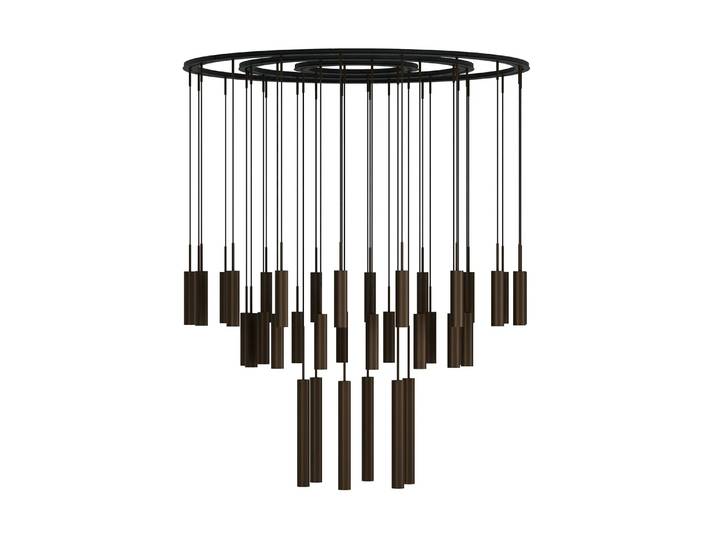 Audo Copenhagen Lampe chandelier Tubulaire 38 Anodized bronzed