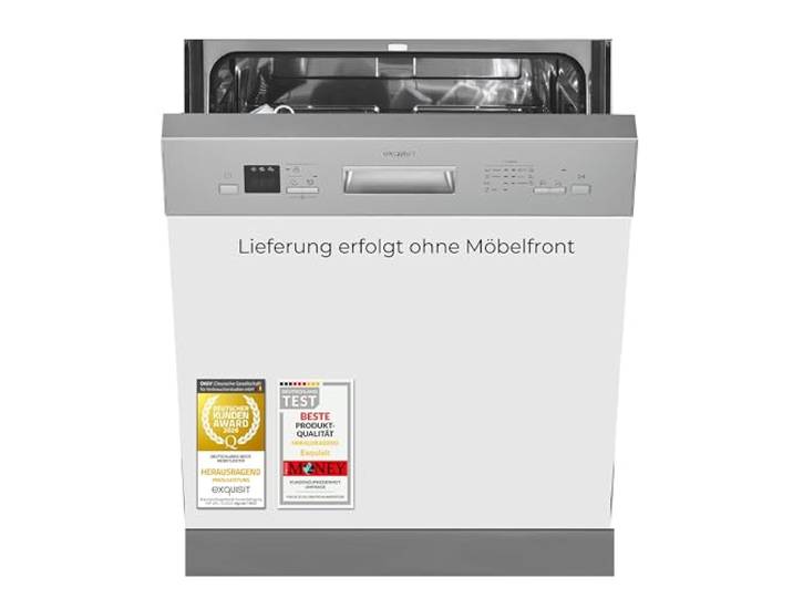 Exquisit EGSP56312 Einbau-Geschirrspüler - Teilintegriert 60 cm, 12 Gedecke