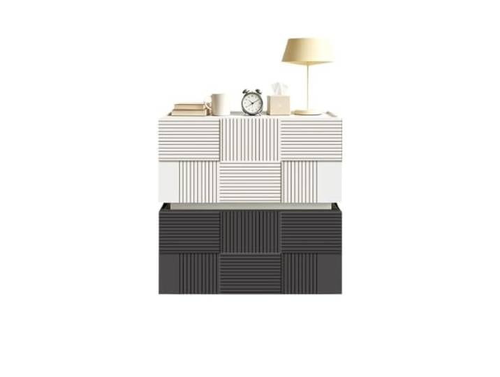 Nachttisch mit Schublade Minimalistischer Nachttisch aus Massivholz Kleiner Aufbewahrungsschrank for Haushaltsschlafzimmer(Mittel)