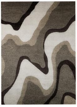 Carson Carrington Drammen Modern Abstract Waves Shag Area Rug