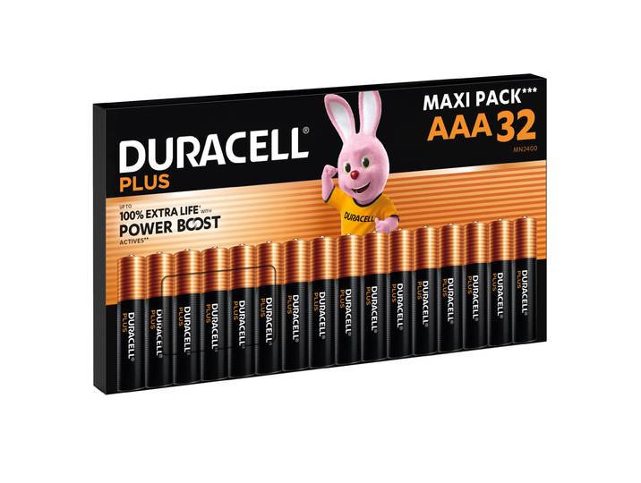 Duracell Pile alcaline AAA / LR3 Plus Powerboost - Lot de 32